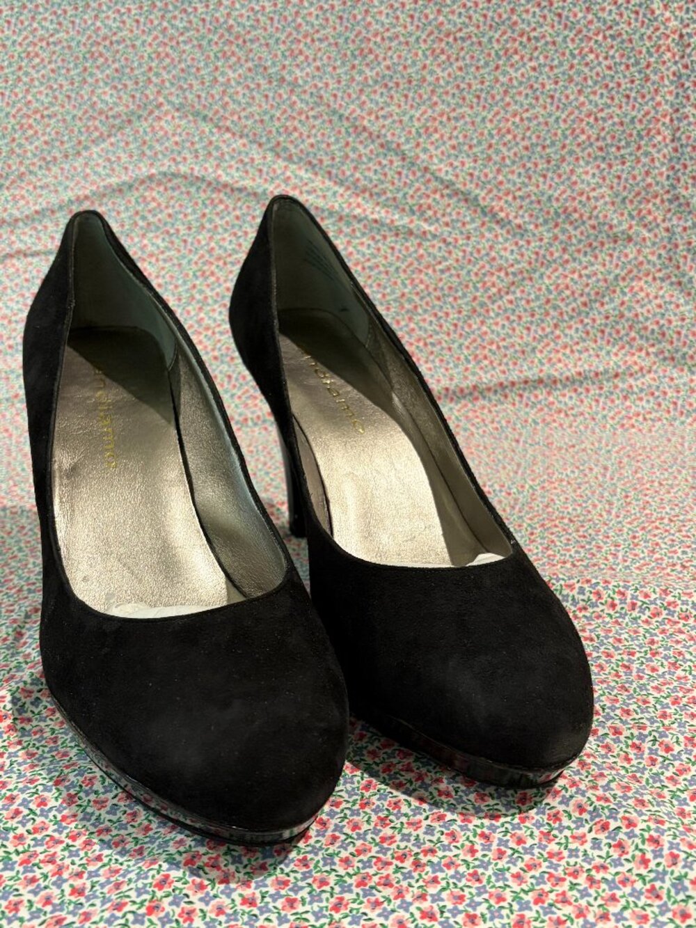 Andiamo Pumps Size 12 Black, Suede and Patent Leather Accents - Like New in Box